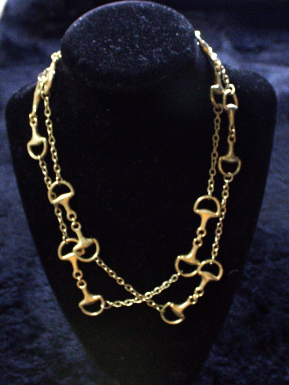 Fornsh Gold Tone, Horse Bit Necklace with Extender